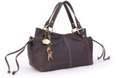 Catwalk Collection Handbags - Women's Soft Leather Slouchy Top Handle Bag - MIA - Mid Brown
